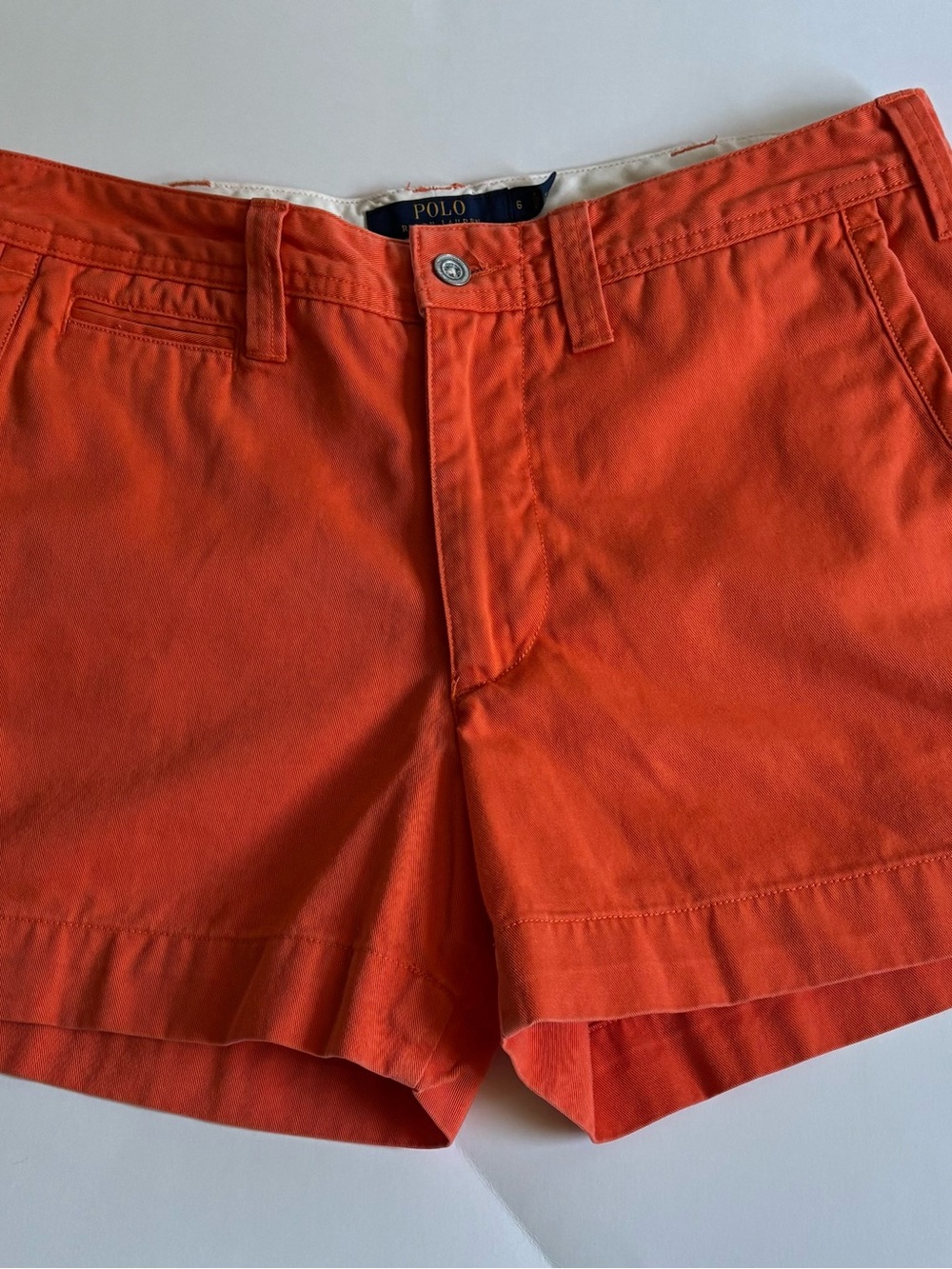 Polo Ralph Lauren Women’s Chino Orange Cotton Shorts size 6